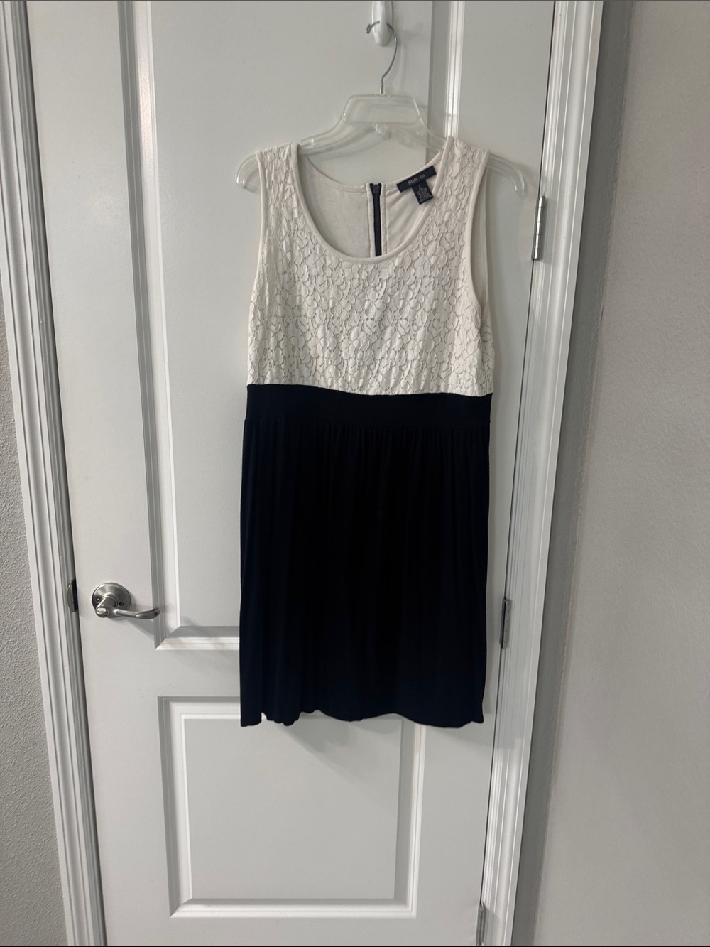 Style & Co. Ivory Lace Bodice Dress with Dark Zip Detail